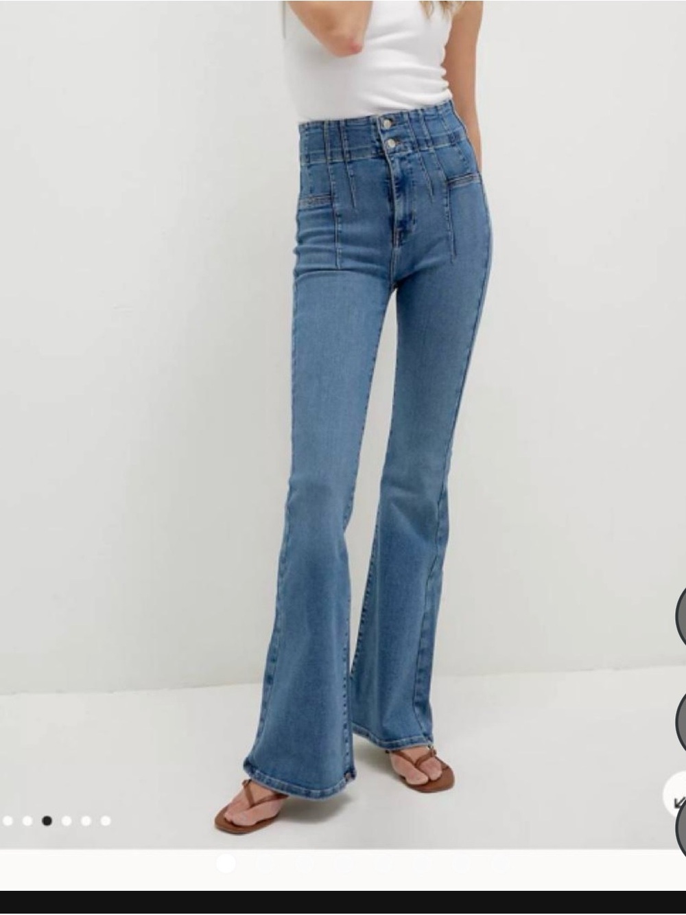 We The Free Mid Blue High-Rise Flare Jeans